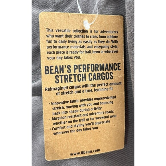 LL Bean Performance Stretch Cargos Pants Women's Size 2 Gray Cotton Blend NEW - Picture 4 of 11